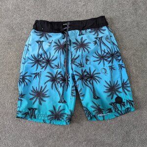 North Coast Boy's Tropical Swim Shorts Size XL 14 Years Old Coconut Palm Tree